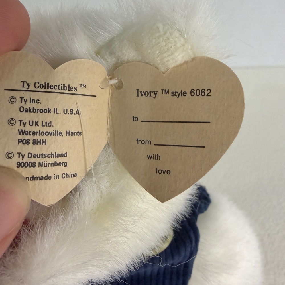 Vintage Ty Attic Treasures Ivory‎ Teddy Bear (Style 6062) ~9” - Picture 5 of 8